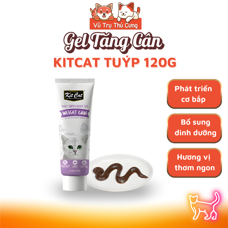 Gel Dinh Dưỡng Hỗ Trợ Tăng Cân Cho Mèo Kitcat 120g