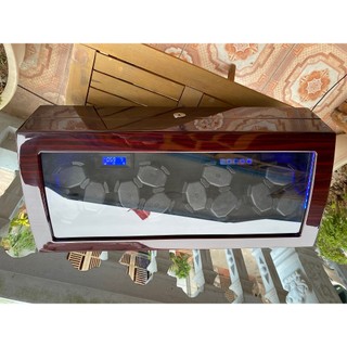 [ABIES] Hộp xoay đồng hồ cơ 12 xoay 9 tĩnh mẫu đen-da đen, -led [lắc tích cót trữ cót watch winder]