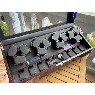 [ABIES] Hộp xoay đồng hồ cơ 12 xoay 9 tĩnh mẫu đen-da đen, -led [lắc tích cót trữ cót watch winder]