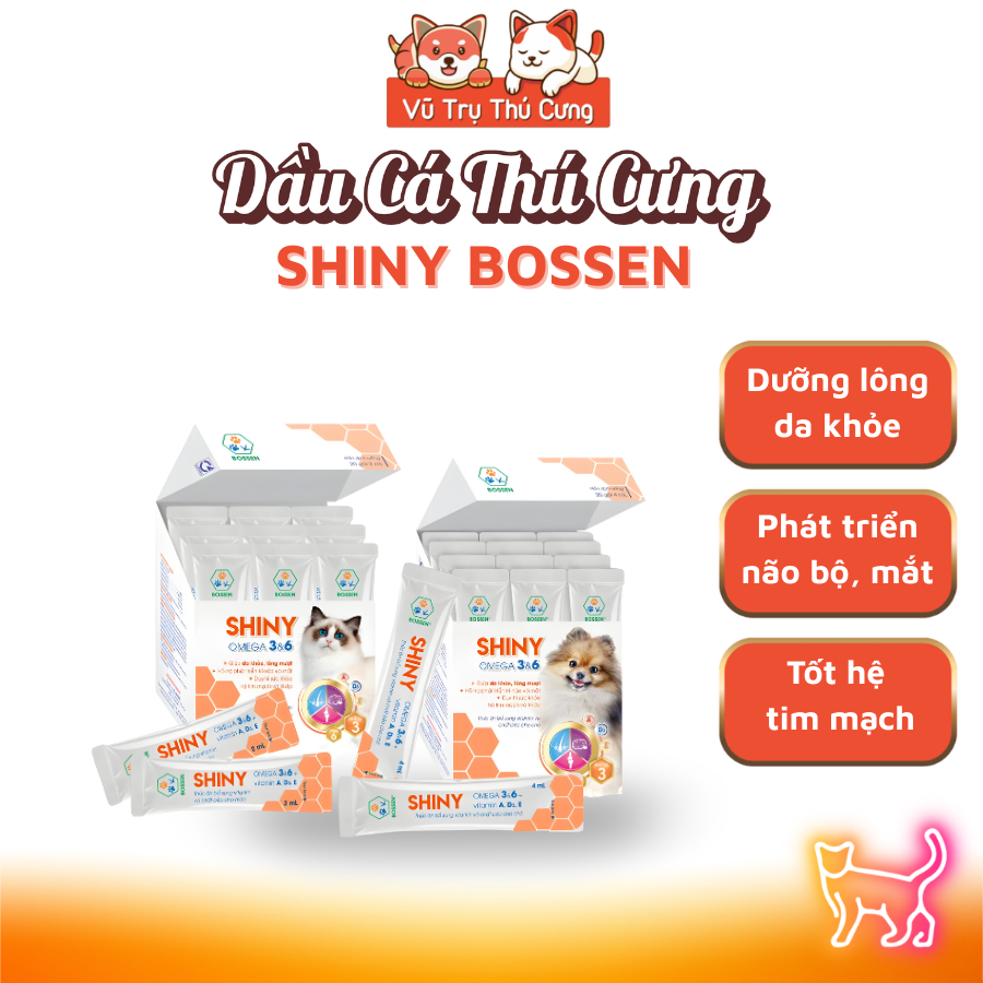 Dầu Cá Hồi Cho Chó Mèo Shiny Bossen Mượt Lông Da
