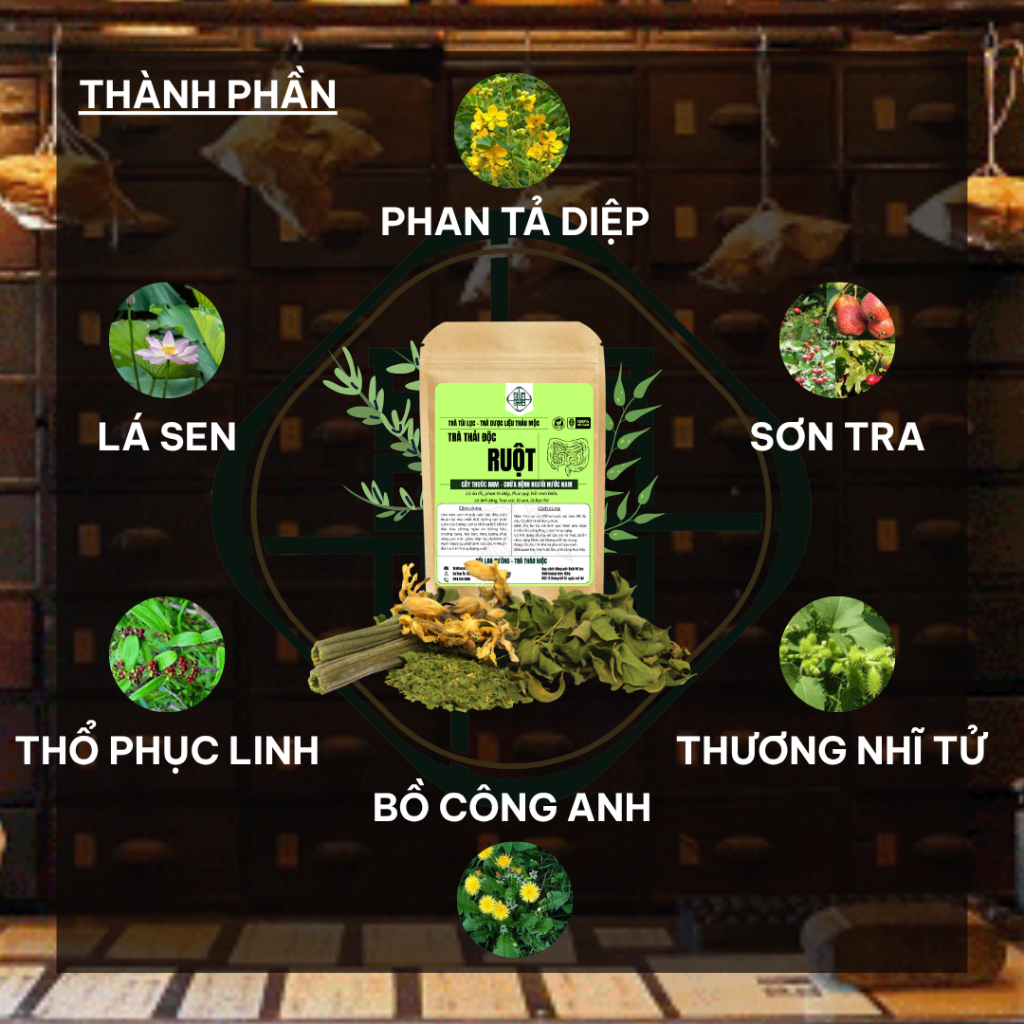 Bội Lan Đường - Thảo mộc thiên nhiên - Trà Thải Độc Ruột, Giảm Táo Bón, Hỗ Trợ Giảm Cân, Nhuận Tràng, Làm Sạch Ruột