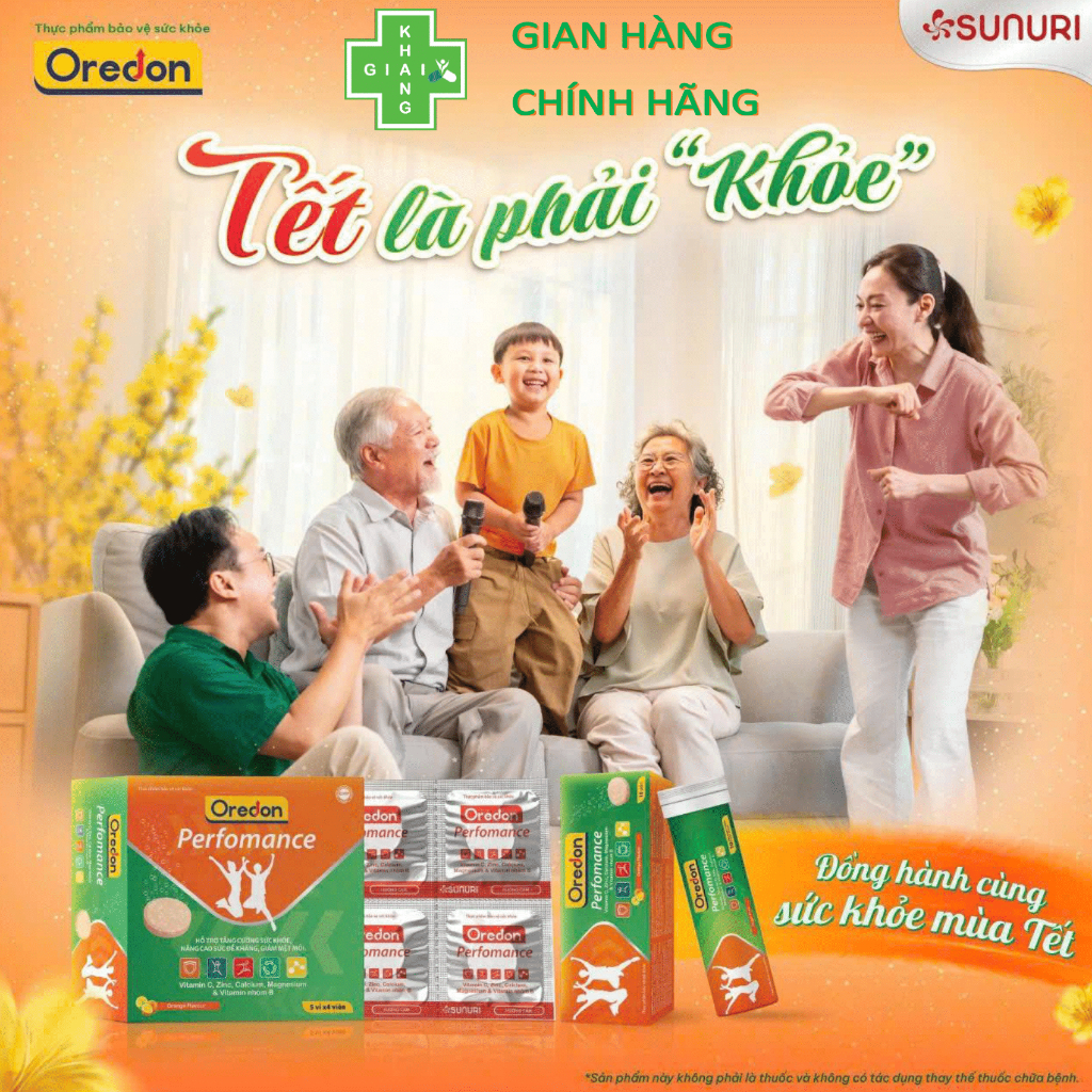 Viên sủi C giúp tăng đề kháng, giảm mệt mỏi, tỉnh táo tức thì Oredon Perfomance (Hộp 20 viên)