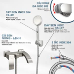 Củ Sen Nóng Lạnh Inox 304 Đúc Nguyên Khối Mạ Mờ | CR-119 | Phối Vòi Sen Nhà Tắm Và Cài Treo Cùng Màu — ảnh 8