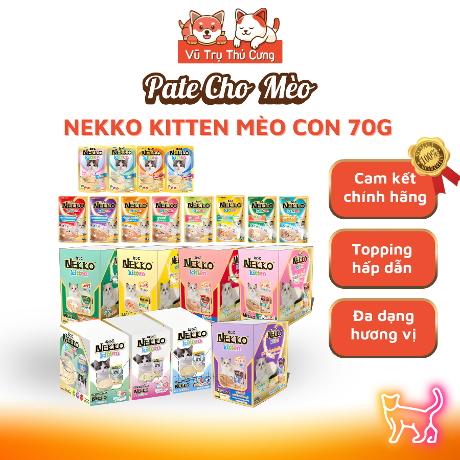 Pate Nekko Kitten dành cho mèo con gói 70g nhiều dinh dưỡng