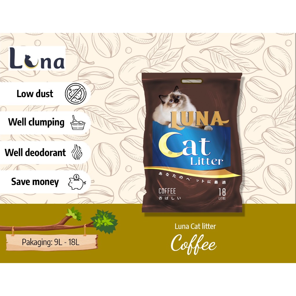 [MUA 4 GIẢM 25K] 15L, 18L Cát Vệ Sinh Mèo Nhật Luna, Meme Vón Cục Nhanh Khử Mùi Mạnh Nhiều Hương Thơm Cao Cấp