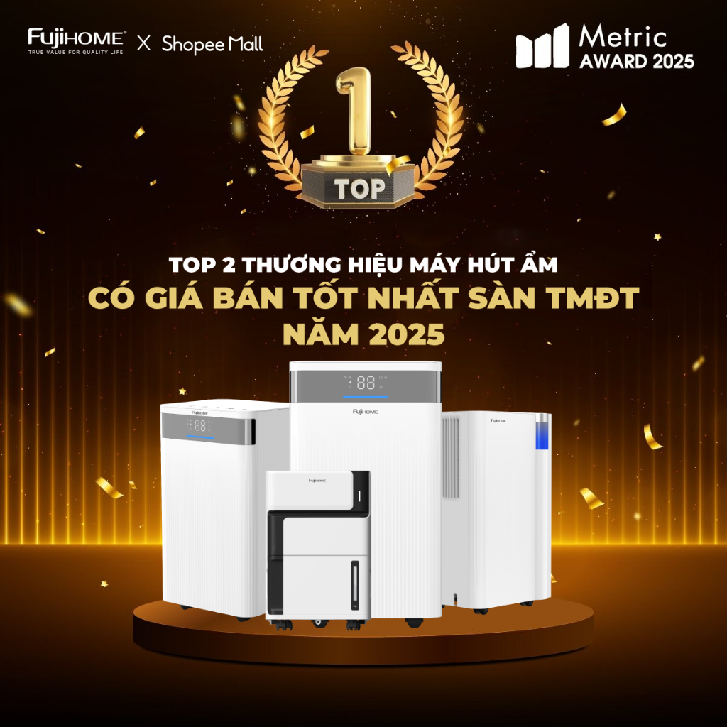 Máy hút ẩm mini chống ồn FUJIHOME DHP23-MINI, máy khử ẩm không khí mini cho phòng làm việc