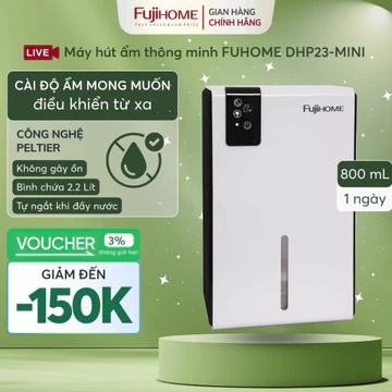 Máy hút ẩm tự ngắt FUJIHOME DHP23-MINI, máy khử ẩm mini có điều khiển từ xa không gian nhỏ