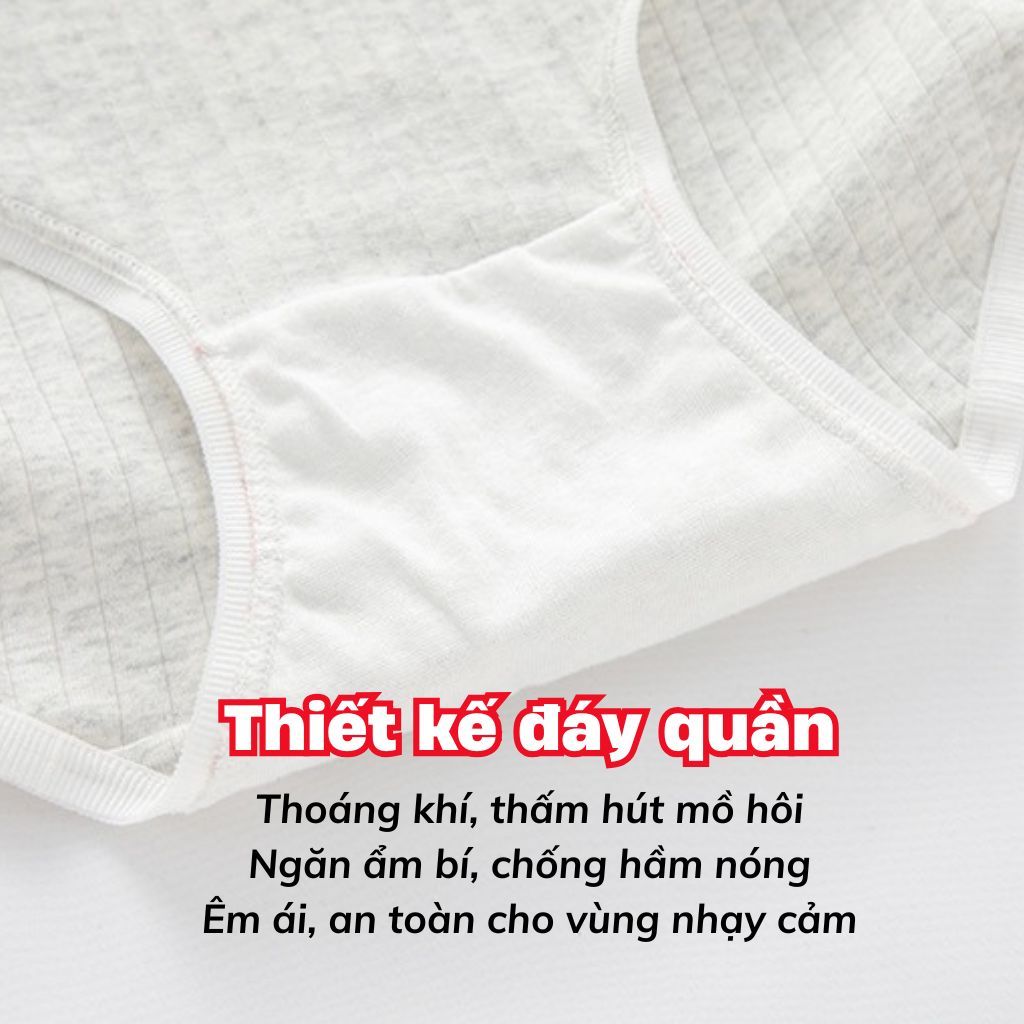 Quần lót nữ cotton cao cấp cạp vừa tôn dáng thấm hút mồ hôi họa tiết in nơ xinh xăn cute LANIXA L1108