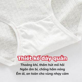 Quần lót nữ cotton kháng khuẩn thoáng khí co giãn linh hoạt cạp vừa tôn dáng họa tiết xinh xắn L1108