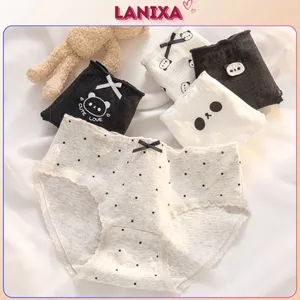 Quần lót nữ cotton kháng khuẩn đáy lót 2 lớp thoáng khí khử mùi họa tiết dễ thương cute LANIXA L1172