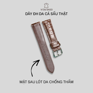 Dây đồng hồ da cá sấu thật - thương hiệu Ví Da SAGO-CS01