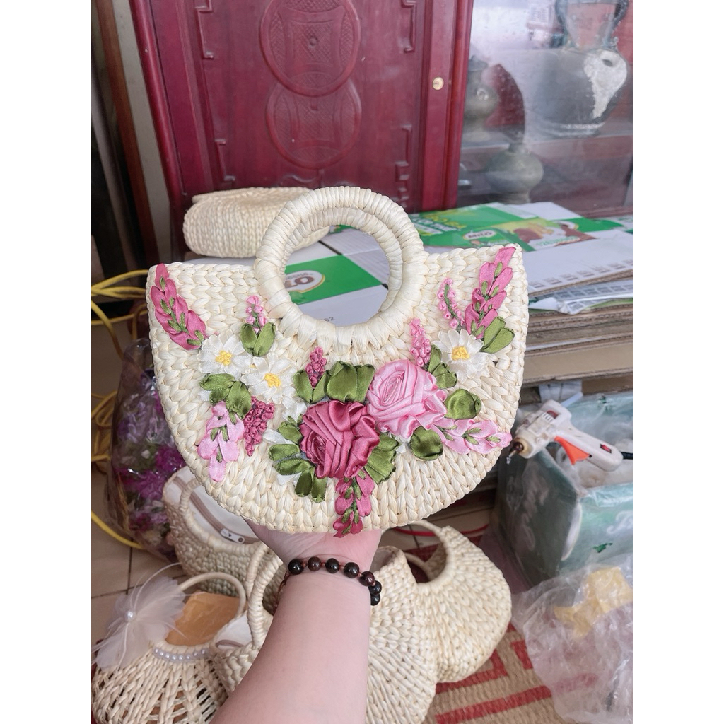 Túi cói lục bình HandMade ⚡️Giá rẻ Vô địch⚡️ túi lục bình chụp ảnh áo dài , chụp ảnh thời trang