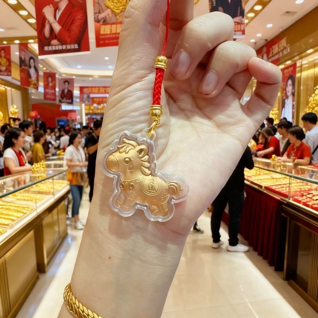 Móc Khóa Ngựa Vàng Thần Tài 2026 – Charm Ngựa Phong Thủy Chiêu Tài Lộc, Phụ Kiện Treo Balo Túi Xách, Quà Tặng M