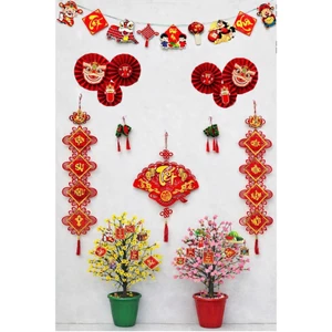 Set Trang Trí Tết Xuân Mẫu 8 – Phối Sẵn Treo Ngay, Trang Trí Nhà Cửa & Lớp Học,....
