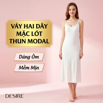 Váy hai dây mặc lót cổ V thun Modal (gỗ sồi) mềm mịn đầm hai dây mặc lót dáng ôm BTM-1009