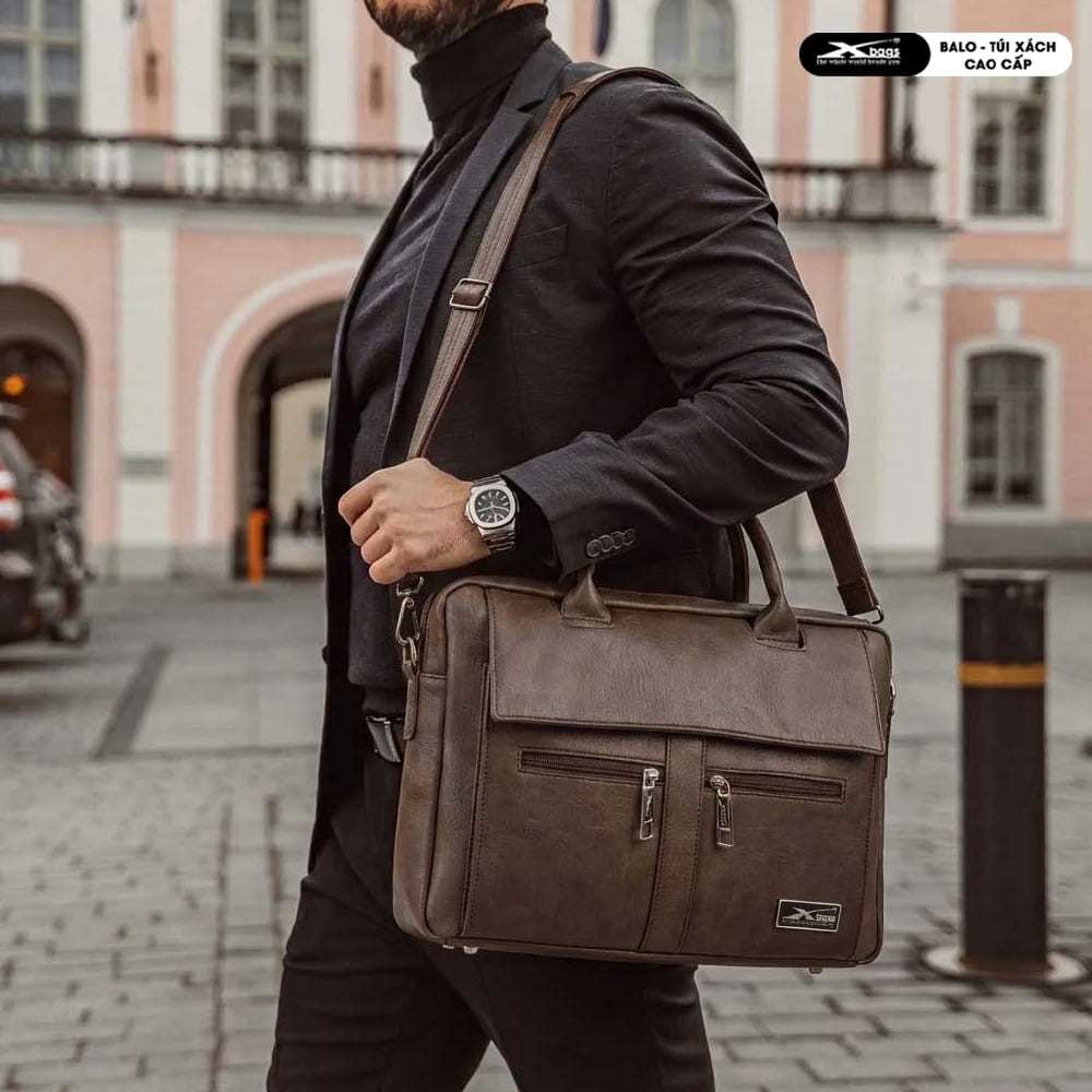 Cặp Công Sở Da Simili Chống Nước Xbags Lavish XB 4301 Màu Nâu Sang Trọng, Phong Cách Thành Đạt!