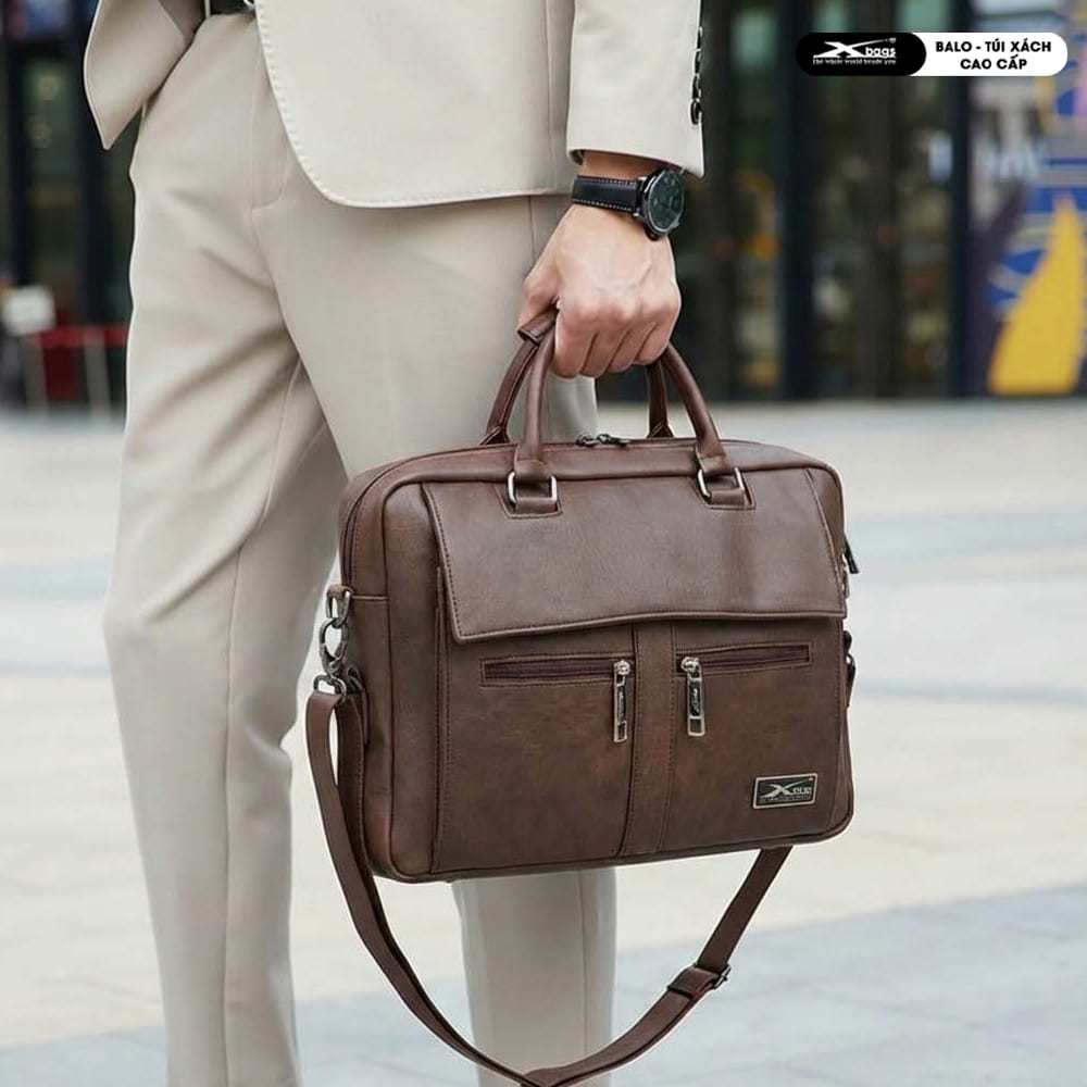 Cặp Công Sở Da Simili Chống Nước Xbags Lavish XB 4301 Màu Nâu Sang Trọng, Phong Cách Thành Đạt!