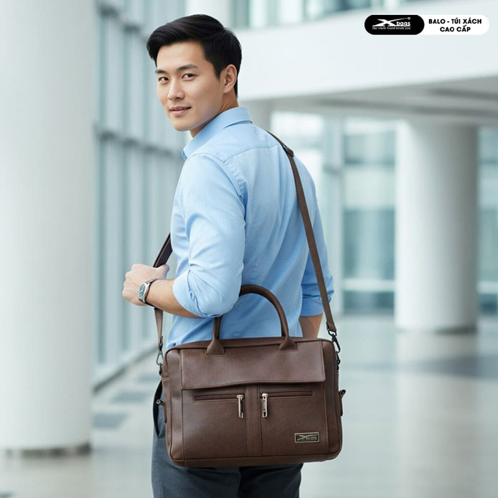 Cặp Công Sở Da Simili Chống Nước Xbags Lavish XB 4301 Màu Nâu Sang Trọng, Phong Cách Thành Đạt!