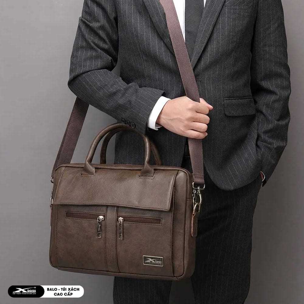 Cặp Công Sở Da Simili Chống Nước Xbags Lavish XB 4301 Màu Nâu Sang Trọng, Phong Cách Thành Đạt!