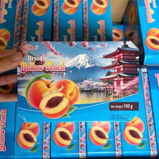 Đào sấy Dbent hộp giấy  100gr Mẫu Tết Núi Phú sĩ, Quà tết đẹp, sang trọng 2026 DATE MỚI