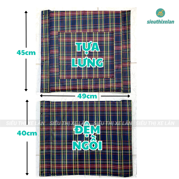 Tấm Đệm Ngồi và Tựa Lưng Xe Lăn Thay Thế Dùng Cho Xe Lăn Thường Lucass X9 X9B... hoặc Các Xe Lăn Cùng Kích Thước