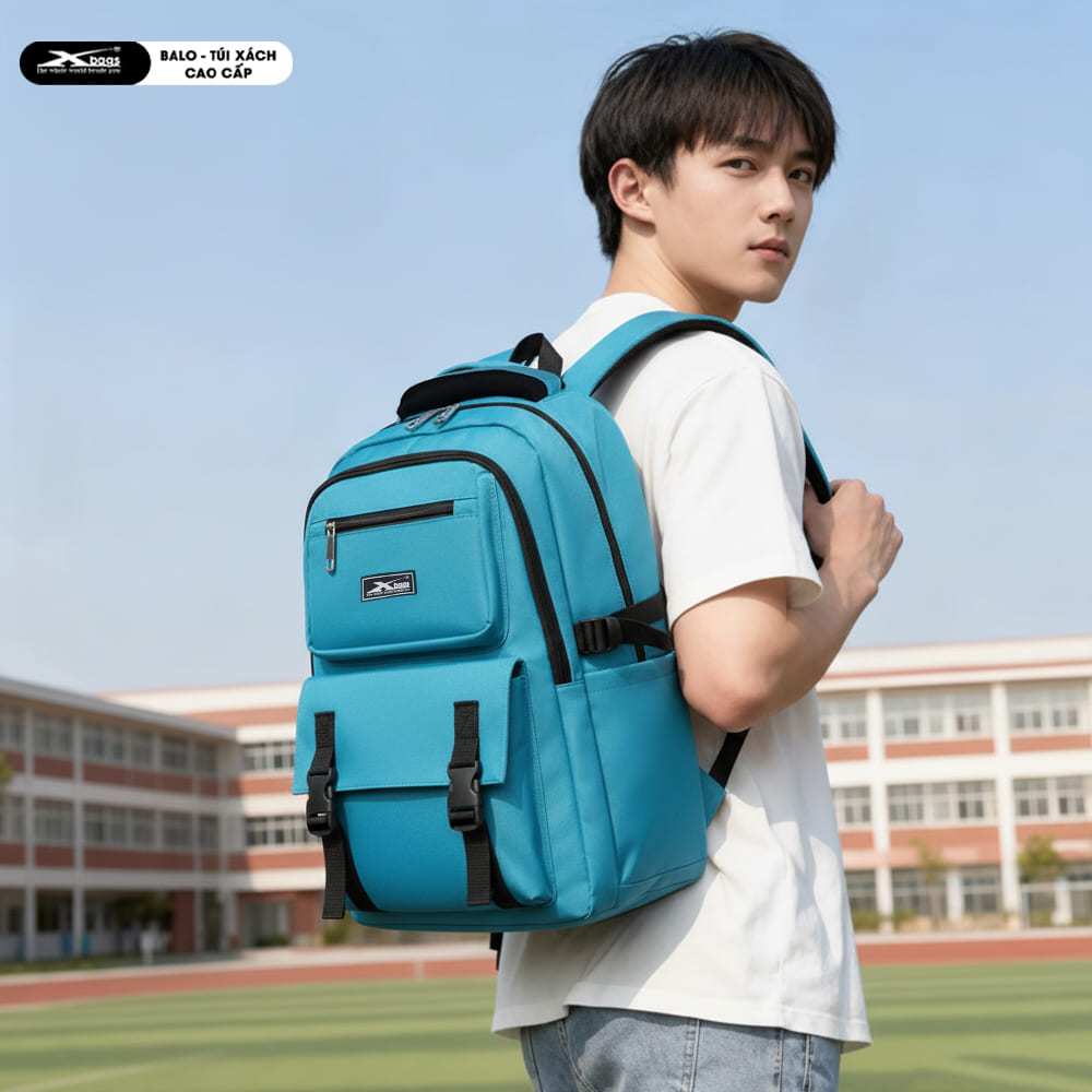 Balo Trung Học Chống Nước Xbags Sea Blue XB 3201 Cao Cấp, Trẻ Trung Cá Tính, Đựng Laptop 15.6 Inch!