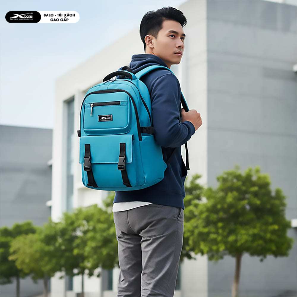 Balo Trung Học Chống Nước Xbags Sea Blue XB 3201 Cao Cấp, Trẻ Trung Cá Tính, Đựng Laptop 15.6 Inch!