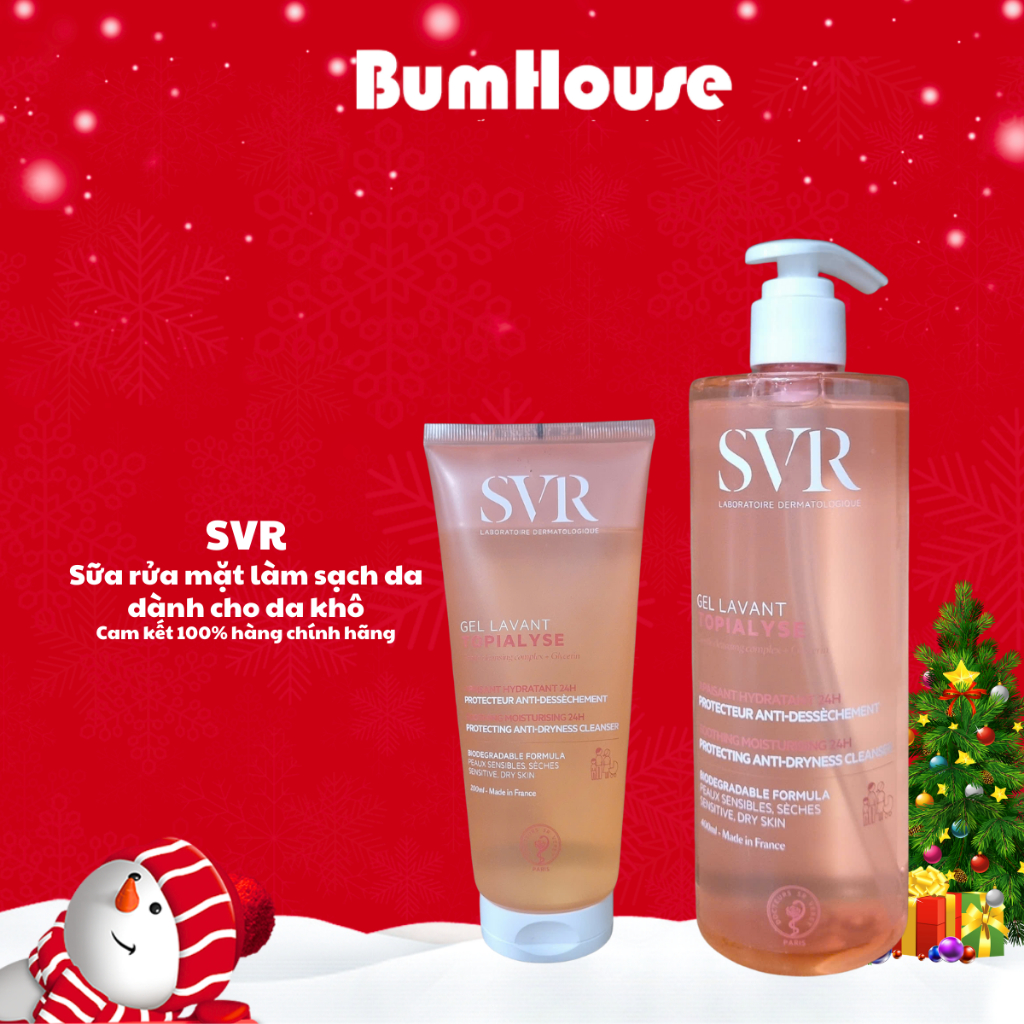 Gel Rửa Mặt SVR Topialyse Gel Lavant Không Xà Phòng 200ml/400ml Dành cho da khô, da thường
