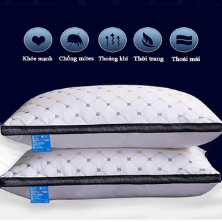 Gối trần quả trám Ruột gối kim cương cao cấp Ngủ ngon Thoáng khí Chống dị Ứng Kích thước 50x70cm