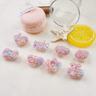 Bộ 8 Sticker, Charm 3D chủ đề Candy bling nhựa cứng gắn Dép Sục, Cá Sấu JB-345 Mita