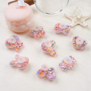 Bộ 8 Sticker, Charm 3D chủ đề Candy bling nhựa cứng gắn Dép Sục, Cá Sấu JB-345 Mita