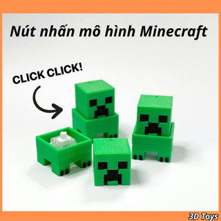 Nút nhấn mô hình Minecraft phát ra tiếng click xả stress, trang trí, decor Toys 3d