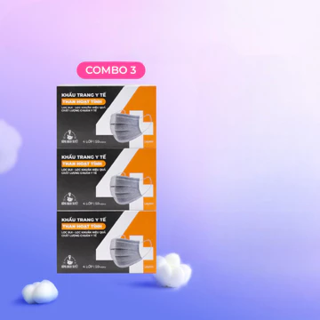 [Top Value] Combo 3 Hộp Khẩu trang Bông Bạch Tuyết 4 lớp than hoạt tính (50 cái/hộp)