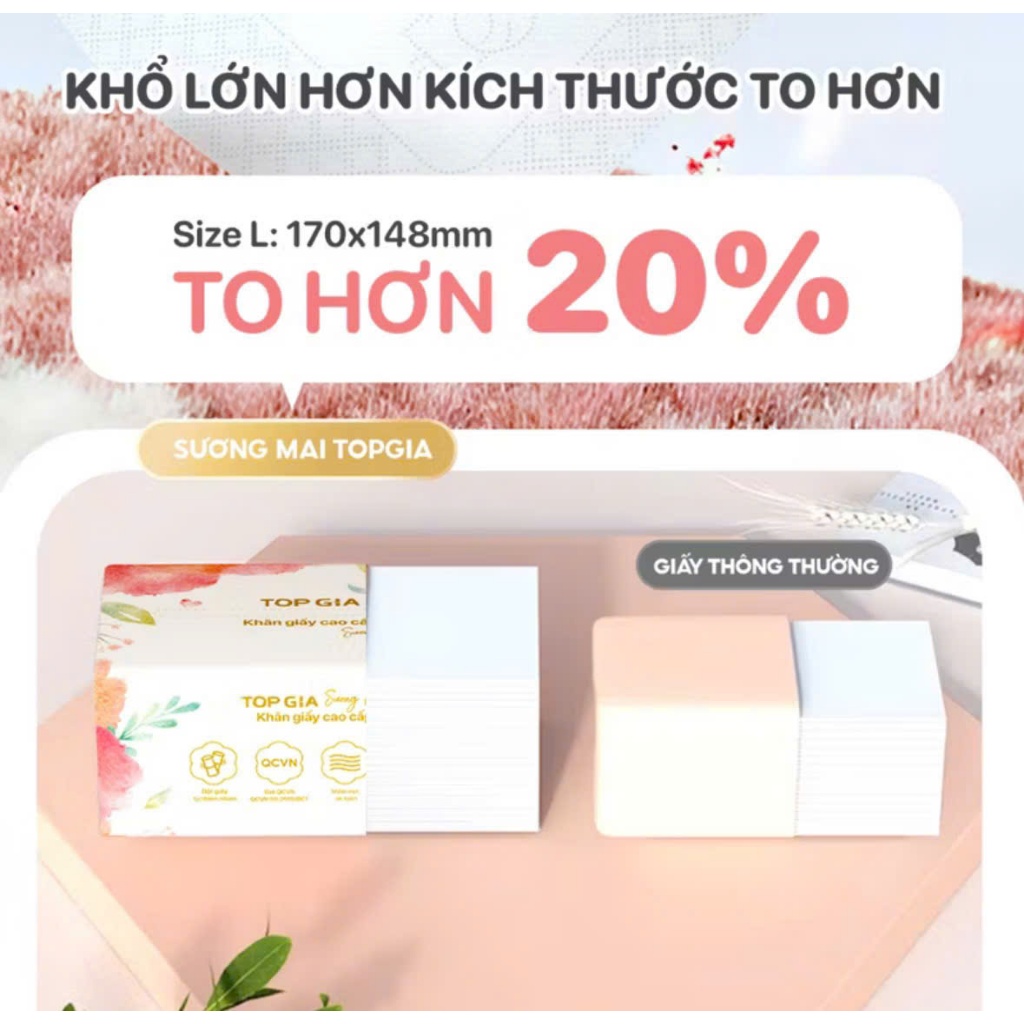 Khăn Giấy Sương Mai 20 Gói Thùng Top Gia Tiết Kiệm Mềm Mịn Không Bụi An Toàn Cho Da Nhạy Cảm