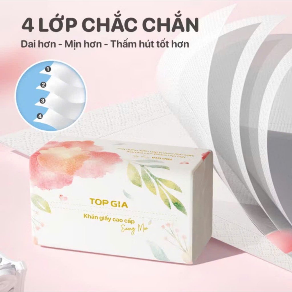 Khăn Giấy Sương Mai 20 Gói Thùng Top Gia Tiết Kiệm Mềm Mịn Không Bụi An Toàn Cho Da Nhạy Cảm