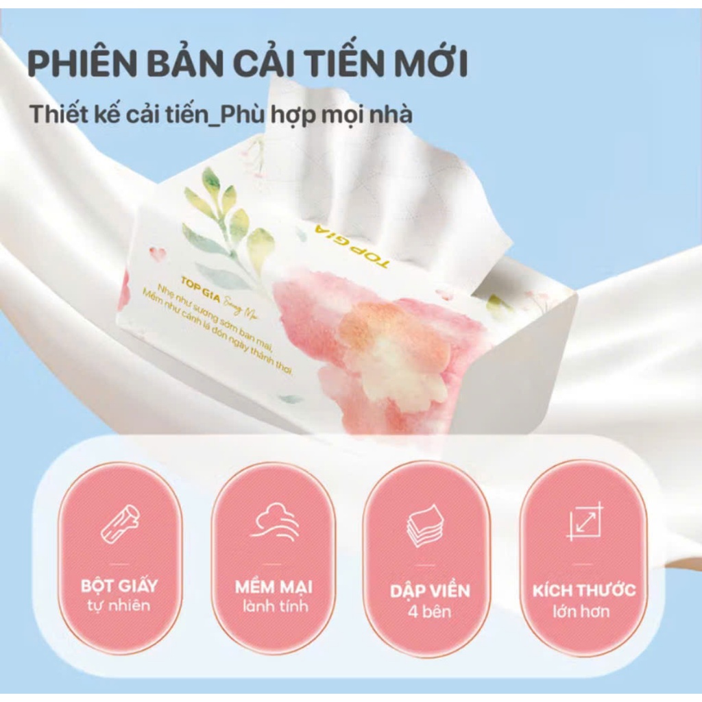 Khăn Giấy Sương Mai 20 Gói Thùng Top Gia Tiết Kiệm Mềm Mịn Không Bụi An Toàn Cho Da Nhạy Cảm