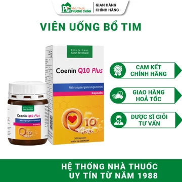 Viên Uống Tim Mạch Sanct Bernhard Coenin Q10 Plus Hỗ Trợ Bảo Vệ Tim Mạch, Tăng Đề Kháng 30 Viên/Hộp