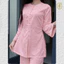 Set Đồ Lam, Pháp phục đi chùa chiết eo nhẹ nhàng, họa tiết Hoa Cúc mềm mại, phối khuy P1