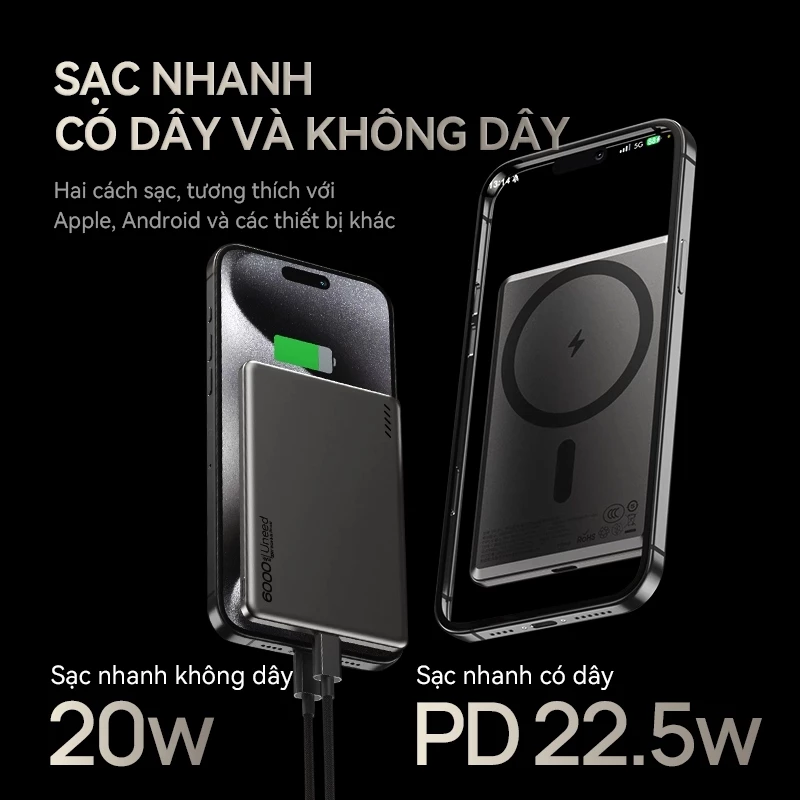 Sạc nhanh có dây và không dây