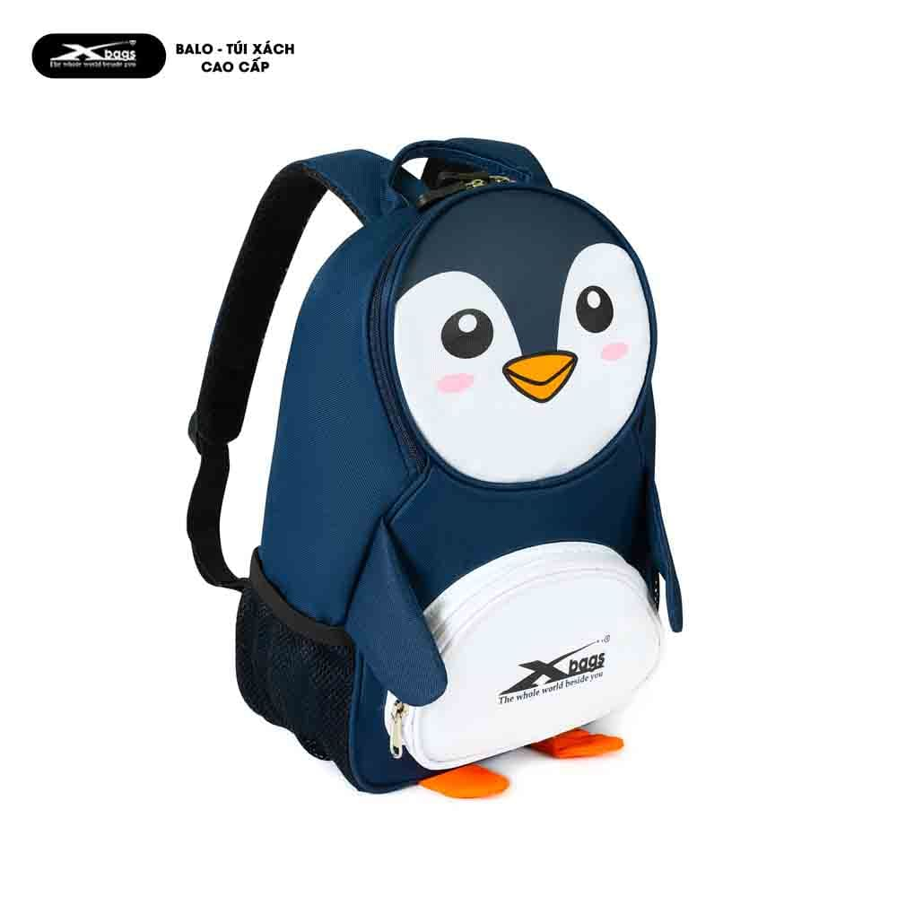 Balo Học Sinh Mầm Non Xbags Penguin XB3019 Hình Chim Cánh Cụt, Đáng Yêu, Nhẹ, Bền, An Toàn Cho Bé!
