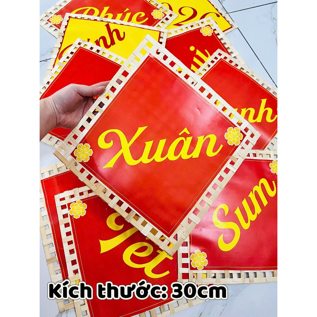 BỘ NAN TRE CHỮ TRANG TRÍ TẾT – CÓ THỂ ĐỔI CHỮ THEO YÊU CẦU 🧧