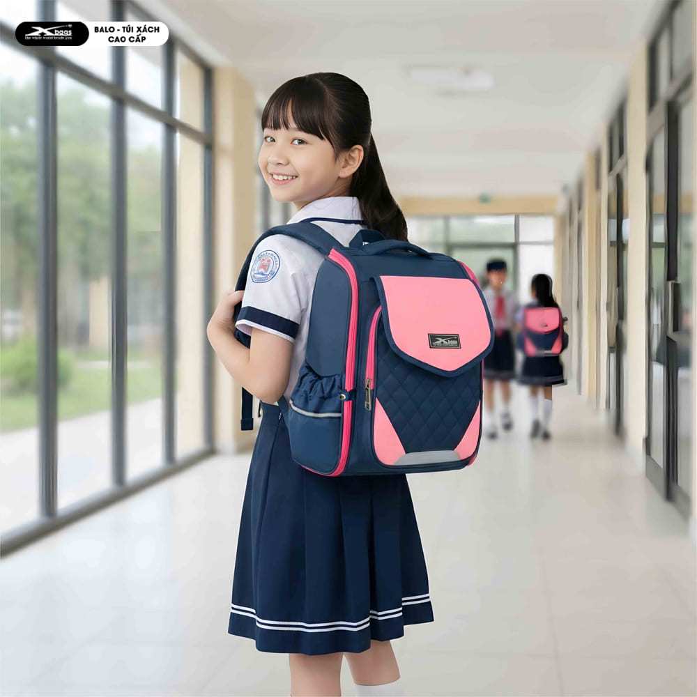 Ba Lô Chống Gù Cho Bé Gái Đi Học Xbags XB 3107 Dễ Thương, Đệm Lưng Êm, Nhiều Ngăn, Nhẹ, Bền!