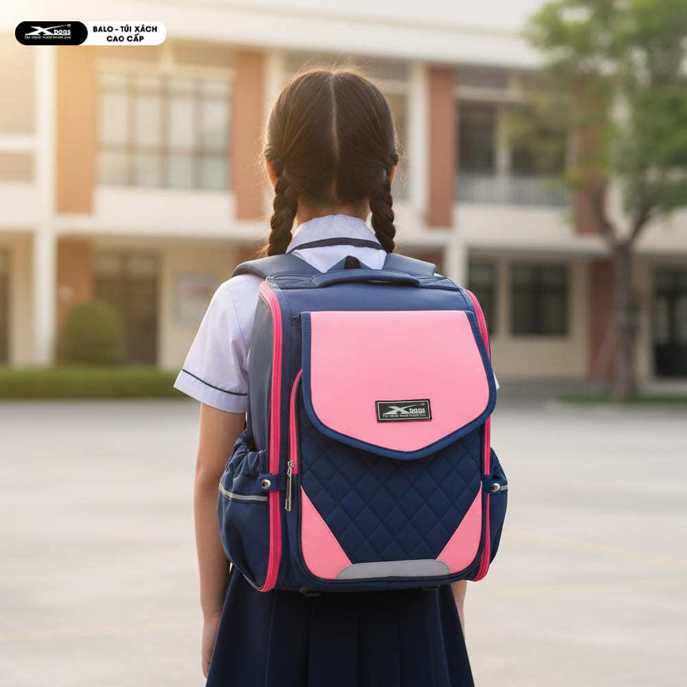 Ba Lô Chống Gù Cho Bé Gái Đi Học Xbags XB 3107 Dễ Thương, Đệm Lưng Êm, Nhiều Ngăn, Nhẹ, Bền!