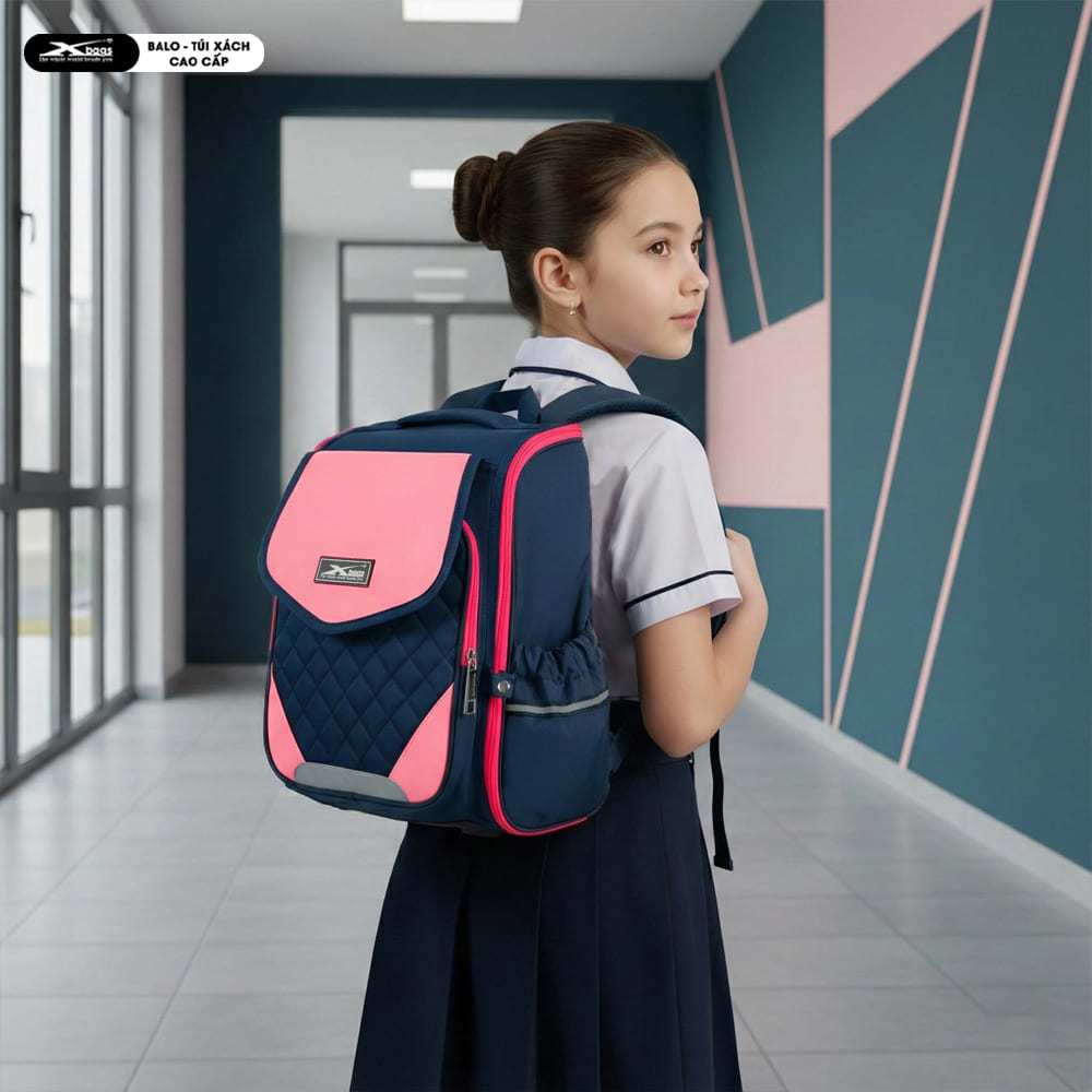 Ba Lô Chống Gù Cho Bé Gái Đi Học Xbags XB 3107 Dễ Thương, Đệm Lưng Êm, Nhiều Ngăn, Nhẹ, Bền!