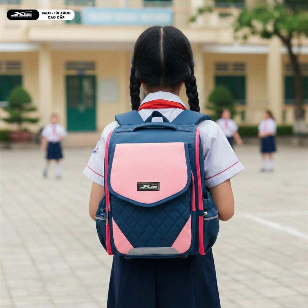 Ba Lô Chống Gù Cho Bé Gái Đi Học Xbags XB 3107 Dễ Thương, Đệm Lưng Êm, Nhiều Ngăn, Nhẹ, Bền!