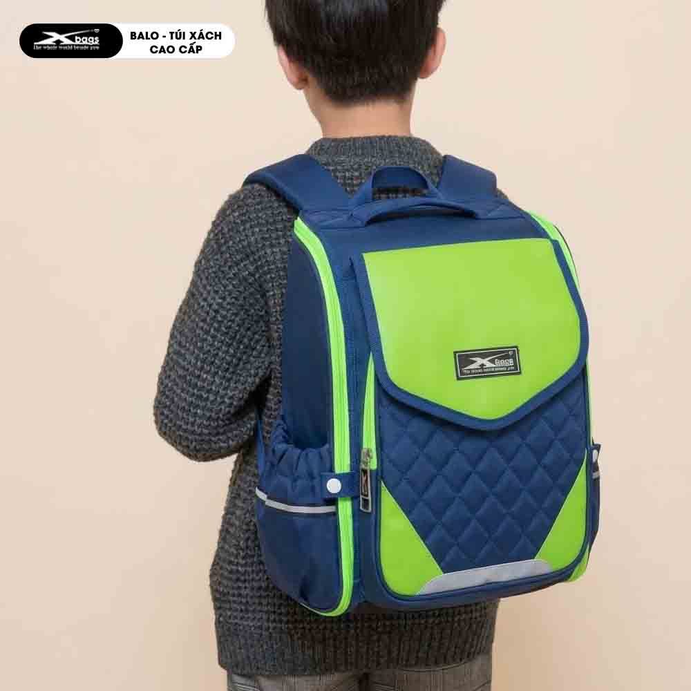 Ba Lô Chống Gù Giá Rẻ Xbags XB 3108 Màu Xanh, Ngăn Chính Mở 180°, Nhẹ Êm, Nhiều Ngăn Rộng Rãi!