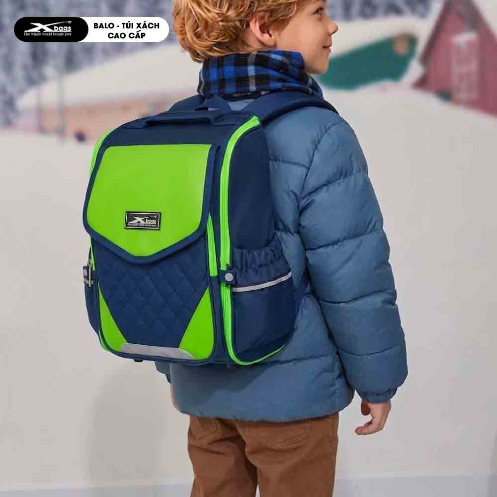 Ba Lô Chống Gù Giá Rẻ Xbags XB 3108 Màu Xanh, Ngăn Chính Mở 180°, Nhẹ Êm, Nhiều Ngăn Rộng Rãi!