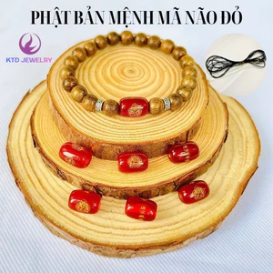 Charm Đá Mã Não KATEDA Phật Bản Mệnh 12 Con Giáp , Mix Vòng Đeo Tay Size. Tặng dây cước và kẽm xâu