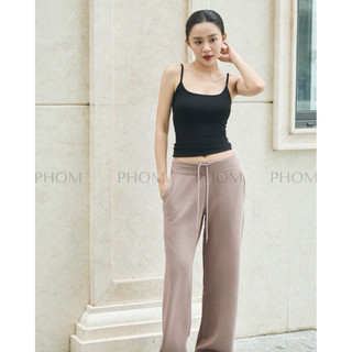 Quần mùa hè nỉ chân cua PHOM ống rộng dáng dài lưng thun bản to co giãn
