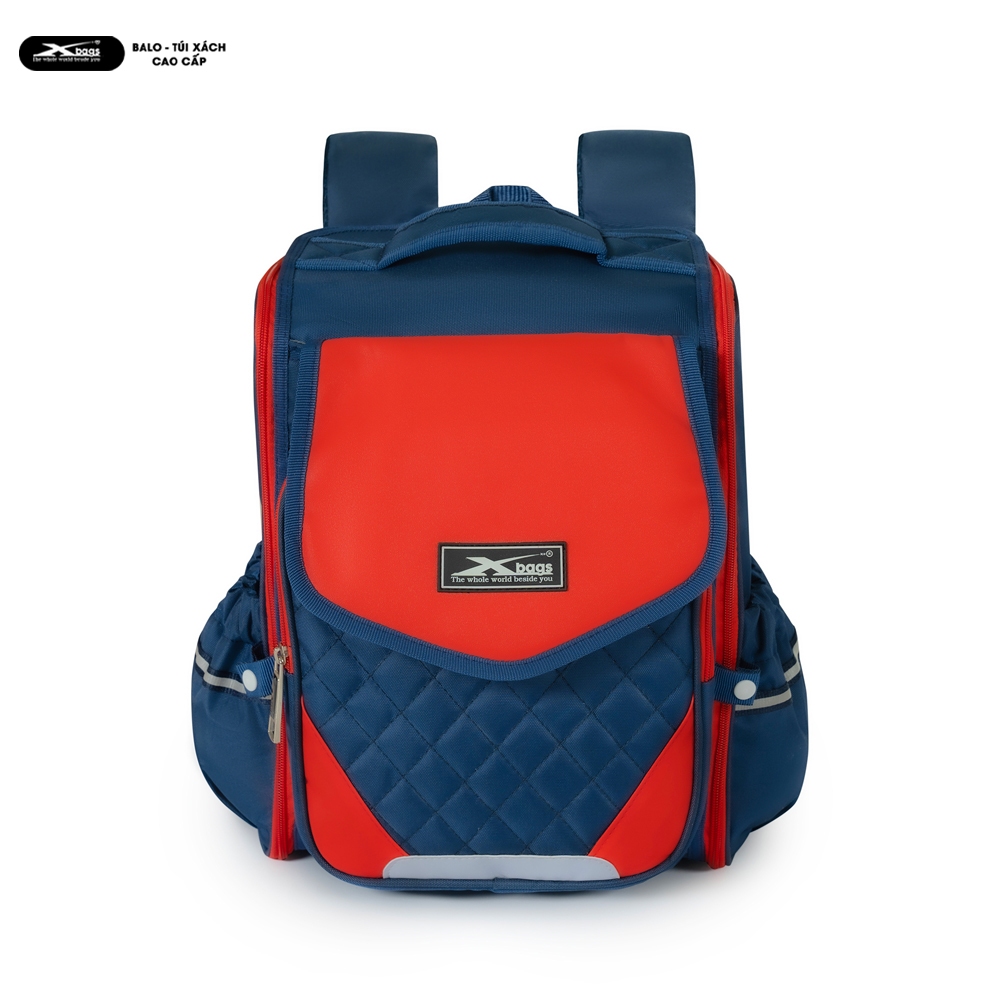 Balo Chống Gù Lưng Cho Bé Trai Cao Cấp Xbags Xb3106 Màu Đỏ Nổi Bật, Nhẹ Êm, Ngăn Chính Mở 180°!
